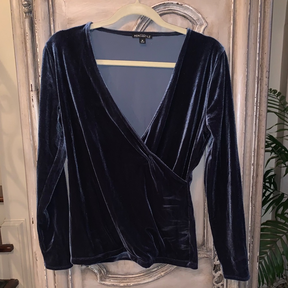 JCrew women’s velvet shirt.